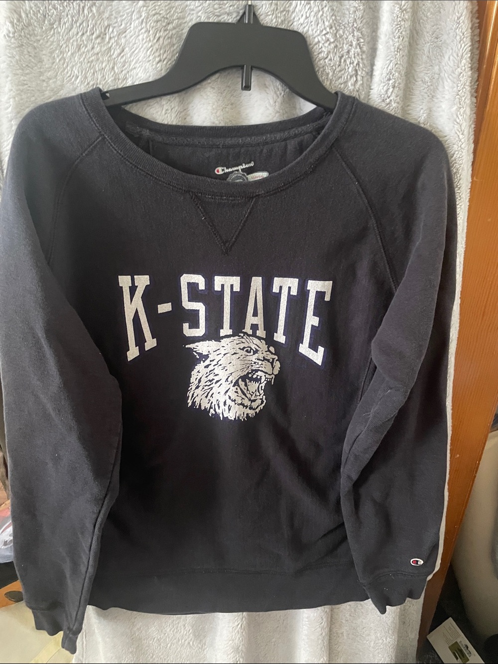 Champion Black K-STATE Pullover Sweatshirt with White Graphic